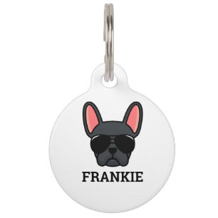 Black French Bulldog PID-Tag Haustiermarke