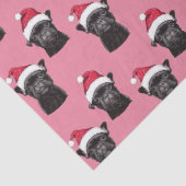 Black French Bulldog Pink Christmas Tissue Paper Seidenpapier (Detail)