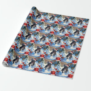 Black French Bulldog Weihnachten Weihnachtsfest Sc Geschenkpapier