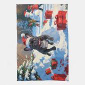 Black French Bulldog Weihnachten Weihnachtsfest Sc Geschirrtuch (Vertikal)