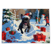Black French Bulldog Weihnachten Weihnachtsfest Sc Große Geschenktüte (Vorderseite)