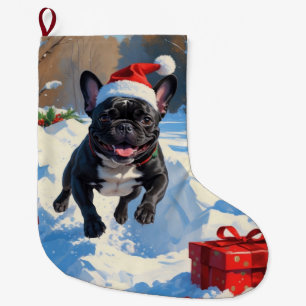 Black French Bulldog Weihnachten Weihnachtsfest Sc Großer Weihnachtsstrumpf