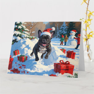 Black French Bulldog Weihnachten Weihnachtsfest Sc Karte
