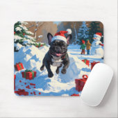 Black French Bulldog Weihnachten Weihnachtsfest Sc Mousepad (Mit Mouse)