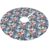 Black French Bulldog Weihnachten Weihnachtsfest Sc Polyester Weihnachtsbaumdecke (Schrägansicht)