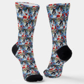 Black French Bulldog Weihnachten Weihnachtsfest Sc Socken (Gewinkelt)