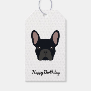 Black French Bulldog zum Geburtstag Geschenkanhänger