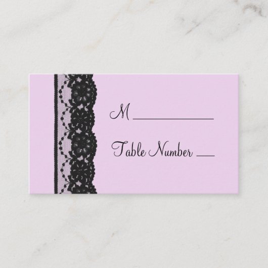 Black French Lace Platzkarte (Vorderseite)