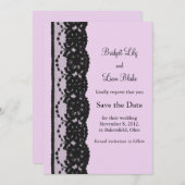 Black French Lace Save the Date (Vorne/Hinten)