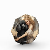 Black French Poodle-Liebe stirbt nie an Gedenkstät Fotoblock (Links)