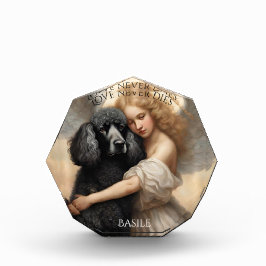 Black French Poodle-Liebe stirbt nie an Gedenkstät Fotoblock