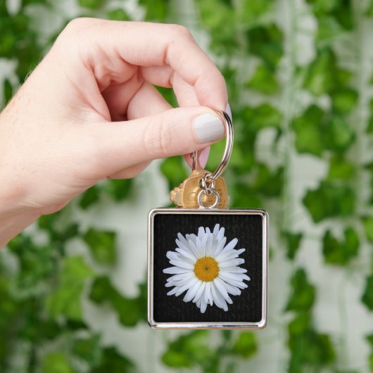 Black French Script & Daisy - Schlüsselanhänger (Hand)