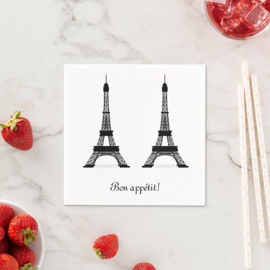 Black French Theme Eiffel Towers Serviette (Beispiel)