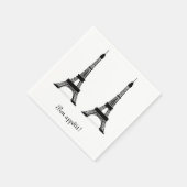 Black French Theme Eiffel Towers Serviette (Ecke)