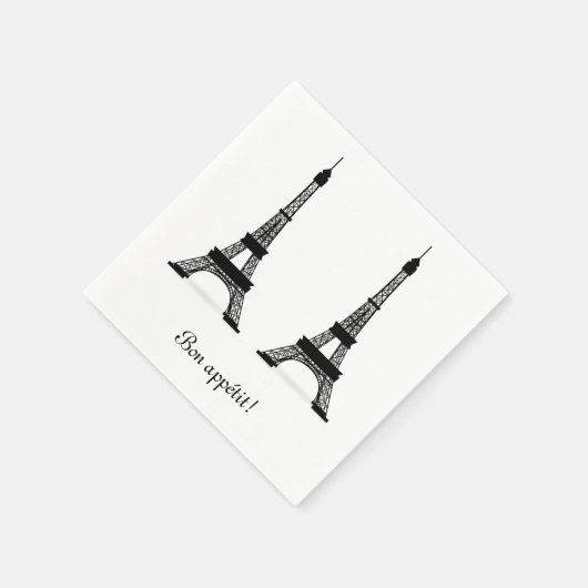 Black French Theme Eiffel Towers Serviette (Ecke)