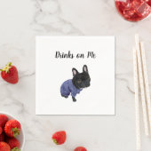 Black Frenchie Cocktail Napkins Serviette (Beispiel)