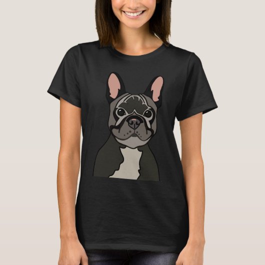 Black Frenchie T-Shirt (Vorderseite)