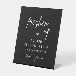 Black Freshen Up Compliments Wedding Basket Sockelschild