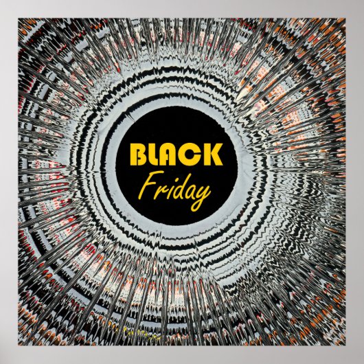 Black Friday advert with original spin art Poster (Vorne)