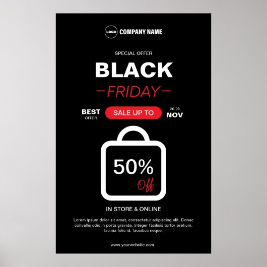 Black Friday Custom Logo Poster (Vorne)