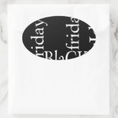 Black Friday Design Ovaler Aufkleber (Tasche)
