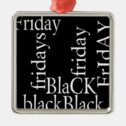 Black Friday Design Silbernes Ornament (Vorne)