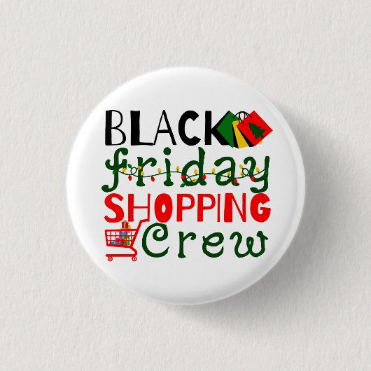 Black Friday Einkaufstrupp Button (Vorderseite)