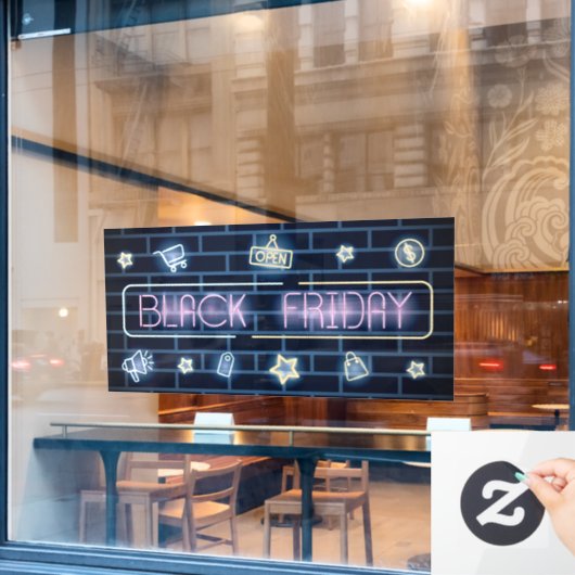 Black Friday Neon Sign Fensteraufkleber (Café-Fenster)