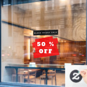 Black Friday Sale 50 % Off Werbeaktion Store Sign Fensteraufkleber (Café-Fenster)