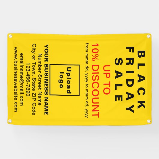 Black Friday Sale auf gelbem Banner (Horizontal)