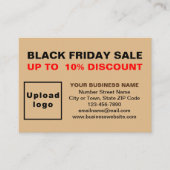 Black Friday Sale auf hellbraune Umschließungskart Begleitkarte (Vorderseite)