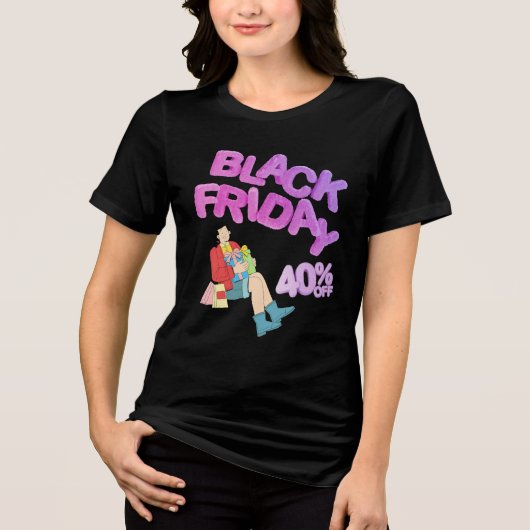 Black Friday Sale | Bold Women's Black T-Shirt  Tri-Blend Shirt (Vorderseite)