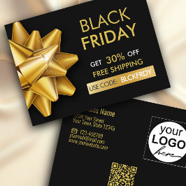 Black Friday Sale Gold Bow QR Code Rabattkarte