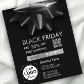 Black Friday Sale Grau Bow QR Code Discount Flyer