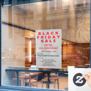 Black Friday Sale Graue Fensterklammer Fensteraufkleber