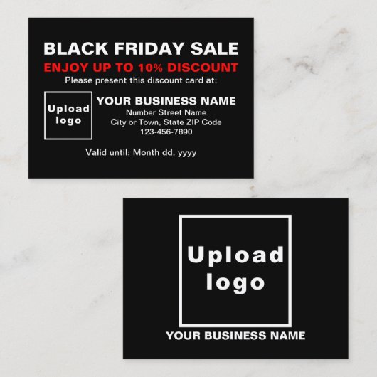 Black Friday Sale mit Black Discount Card Rabattkarte (Vorne/Hinten)