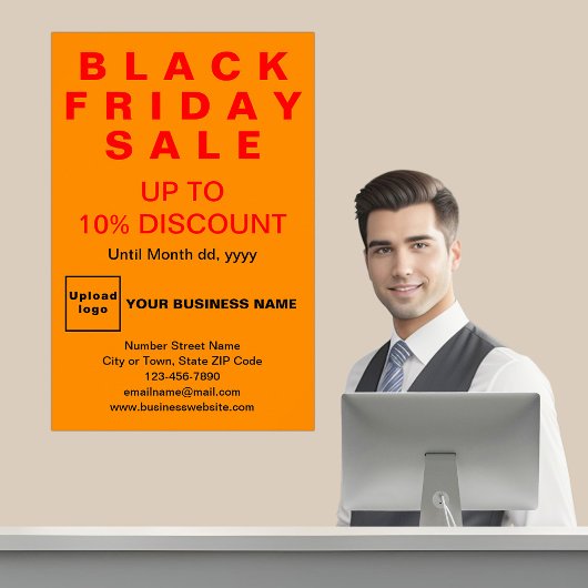 Black Friday Sale Orange Color Poster