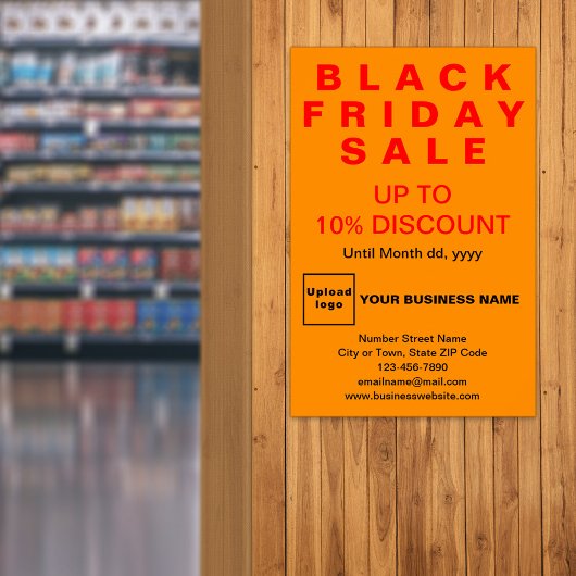 Black Friday Sale Orange Color Poster