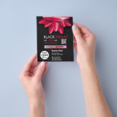 Black Friday Sale Pink Bow QR Code Discount Flyer (Gruppe)