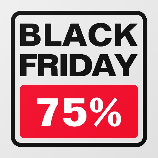 Black Friday Sale Prozentsatz außerhalb Store Fensteraufkleber (Blatt)