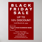 Black Friday Sale Red Poster (Vorne)