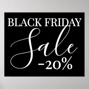 Black Friday Sale-Sign, 20% Rabatt auf den Einzelh Poster