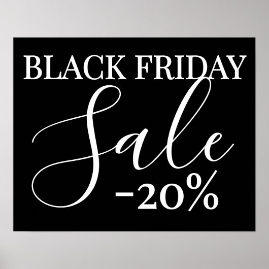 Black Friday Sale-Sign, 20% Rabatt auf den Einzelh Poster (Vorne)