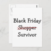 Black Friday Shopper Survivor Ausrüstung und T - S Postkarte (Vorne/Hinten)