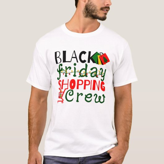 Black Friday Shopping Crew T-Shirt (Vorderseite)