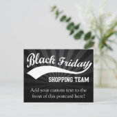Black Friday Shopping Team Postkarte (Stehend Vorderseite)