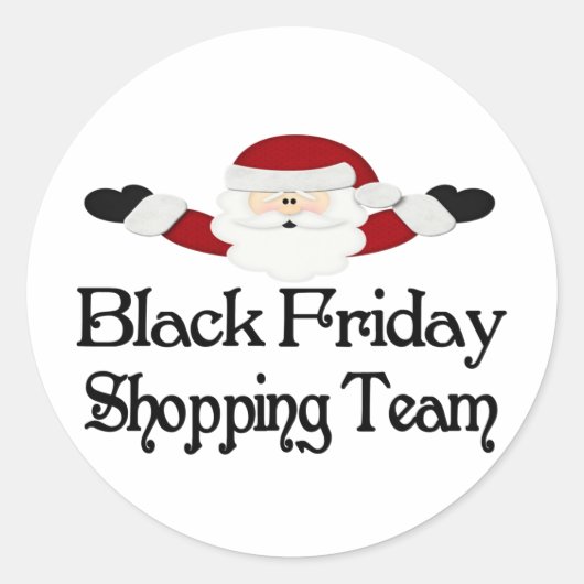 Black Friday Shopping Team Runder Aufkleber (Vorderseite)