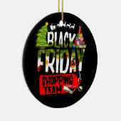 Black Friday Shopping Team Weihnachtsmann Keramik Ornament (Rechts)