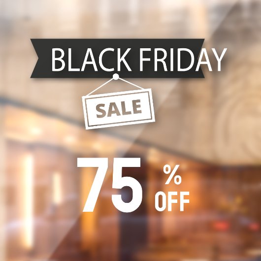 Black Friday Store Sale Black and White Fensteraufkleber (Blatt 2)