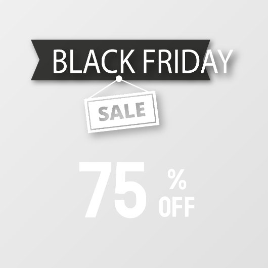 Black Friday Store Sale Black and White Fensteraufkleber (Blatt)